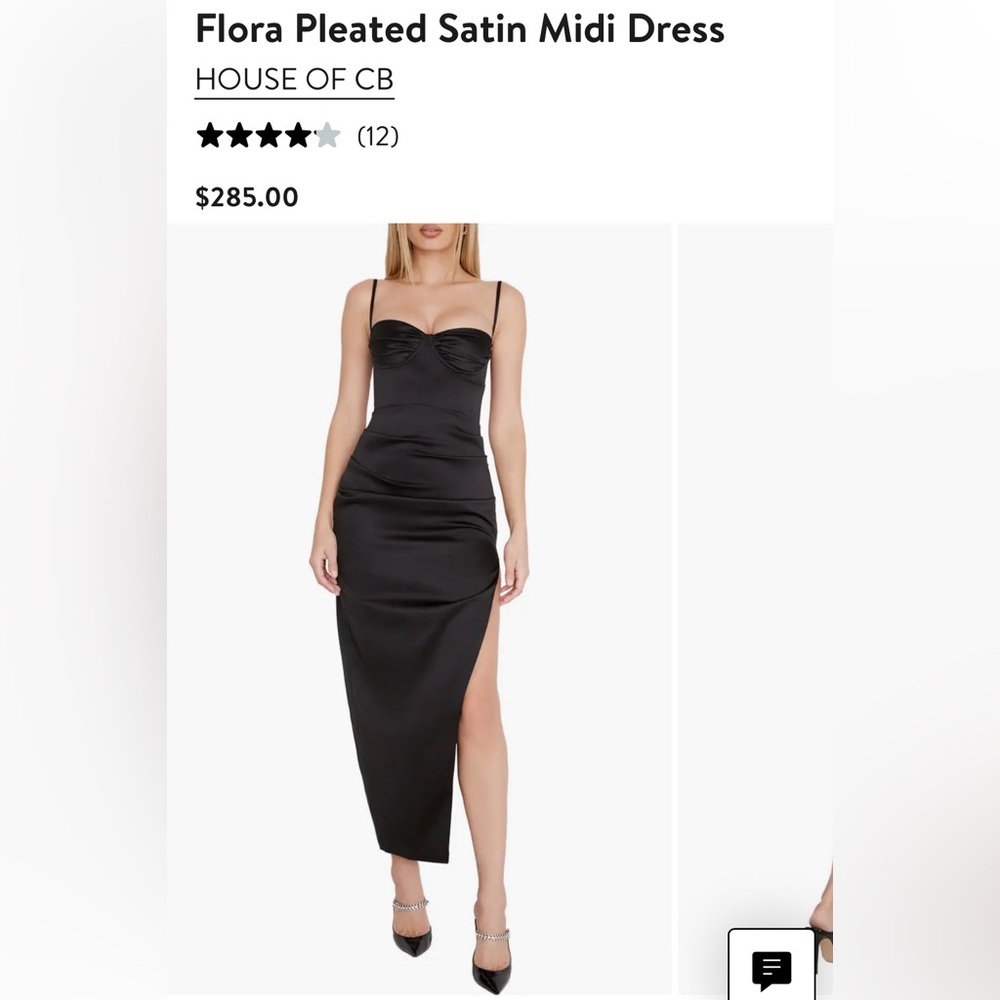 House of CB Flora Elegant Black Satin Dress
